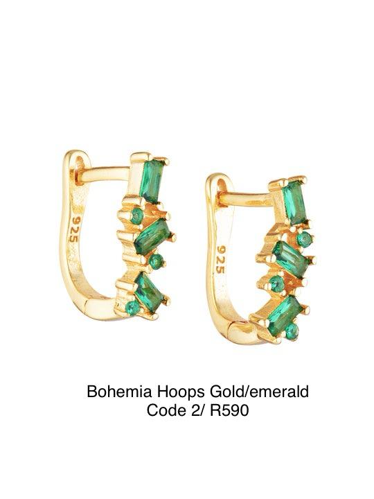 Bohemia Hoops Gold/Emerald